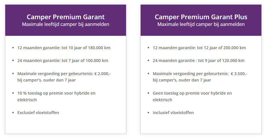 campergarantie bij de aankoop van een camper